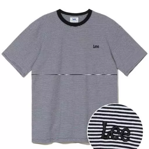 스몰 트위치 로고 스트라이프 티셔츠 블랙