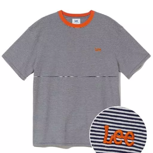 스몰 트위치 로고 스트라이프 티셔츠 네이비