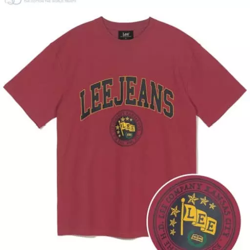 빅 엠블럼 아치 티셔츠 버건디