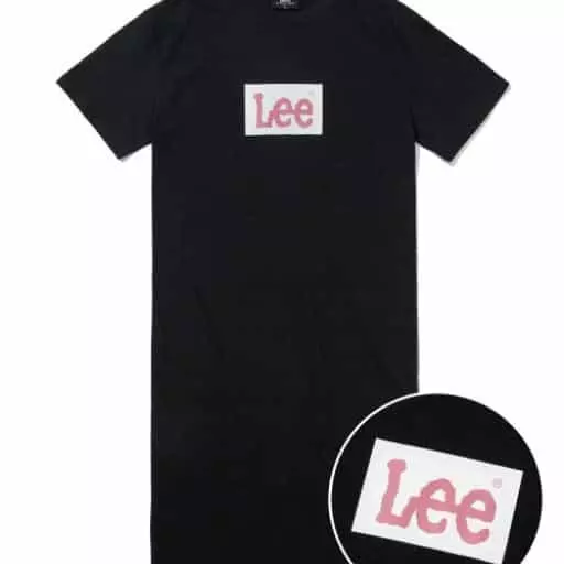 박스로고 슬릿 원피스 블랙