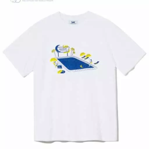 미드나잇 스위밍 풀 티셔츠 화이트
