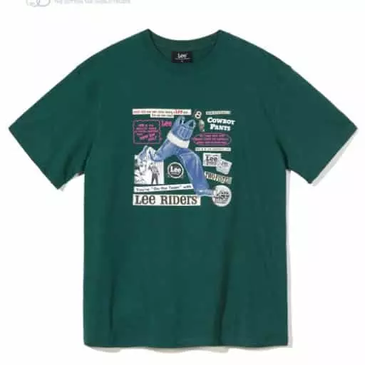 빈티지 데님 그래픽 티셔츠 그린