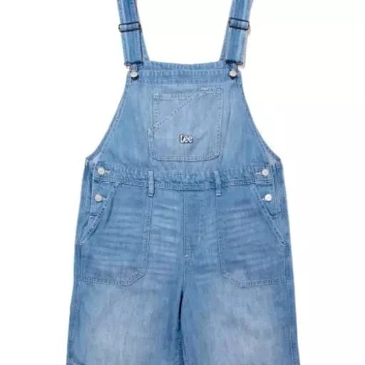 데님 오버롤 쇼츠 인디고 라이트