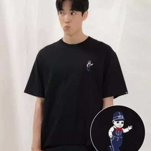 버디리 자수 티셔츠 블랙