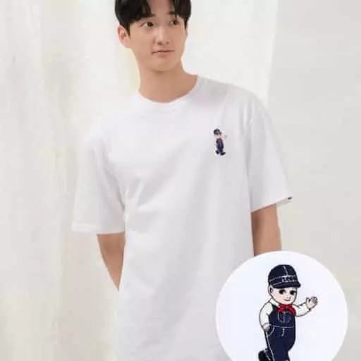 버디리 자수 티셔츠 화이트