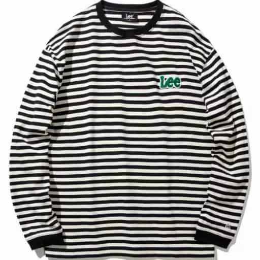 부클 트위치로고 스트라이프 오버핏 긴팔티셔츠 블랙