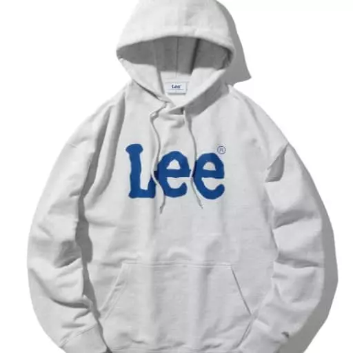 빅 트위치 루즈핏 후드 티셔츠 라이트 그레이/블루