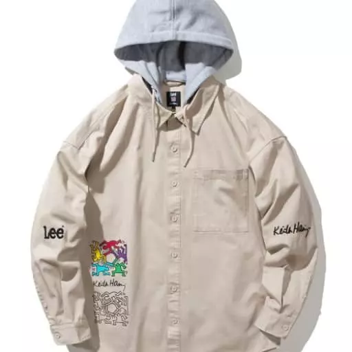 키스해링 그래픽 후디 셔츠 아이보리