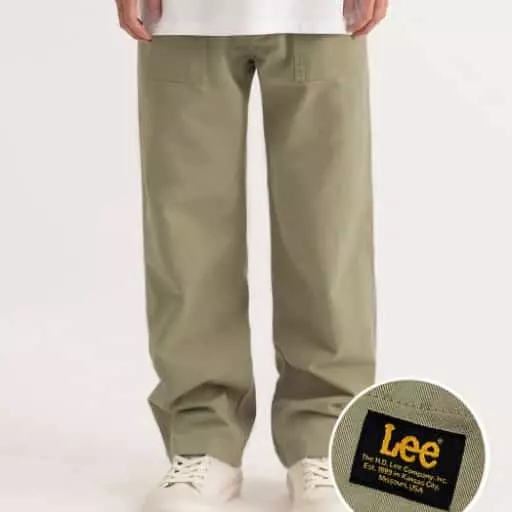 코튼 루즈핏 퍼티그 팬츠 베이지