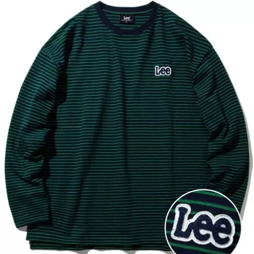 스트라이프 오버핏 롱 슬리브 티셔츠 네이비