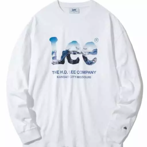 포토 트위치 롱 슬리브 티셔츠 화이트