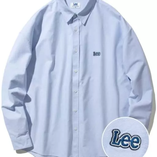 트위치 로고 오버핏 옥스포드 셔츠 블루