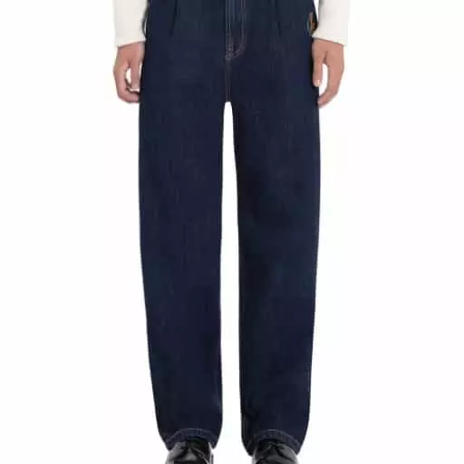 남성 와이드 스트레이트핏 아이비 데님 팬츠