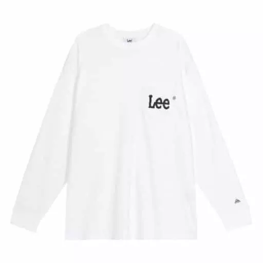 포켓 트위치로고 루즈핏 긴팔티셔츠 화이트