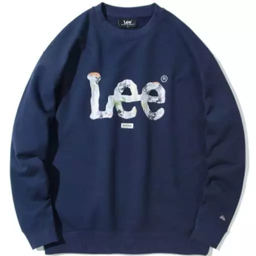 서울 에디션 문자도 트위치 로고 맨투맨 네이비