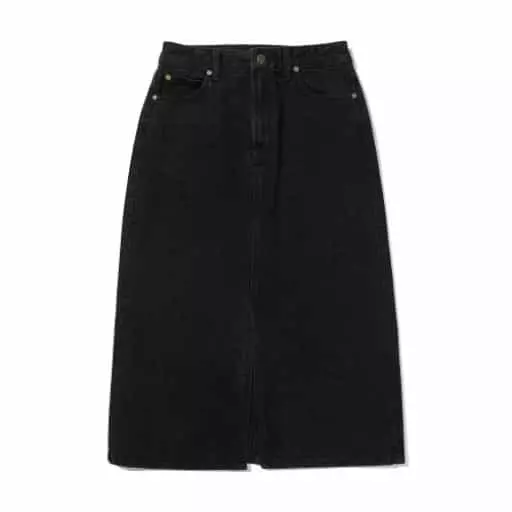 블랙워싱 데님 스커트