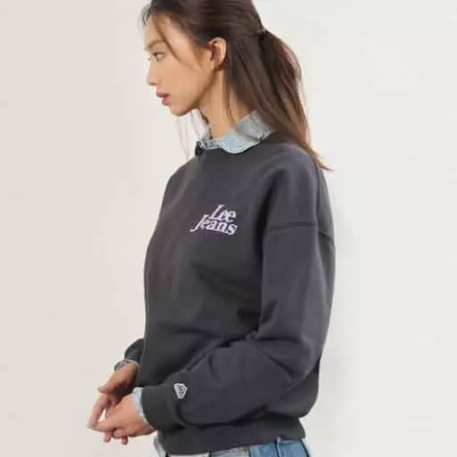 우먼스 오버핏 맨투맨 차콜