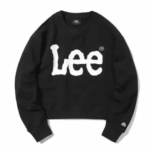 우먼스 트위치 로고 크롭 맨투맨 블랙