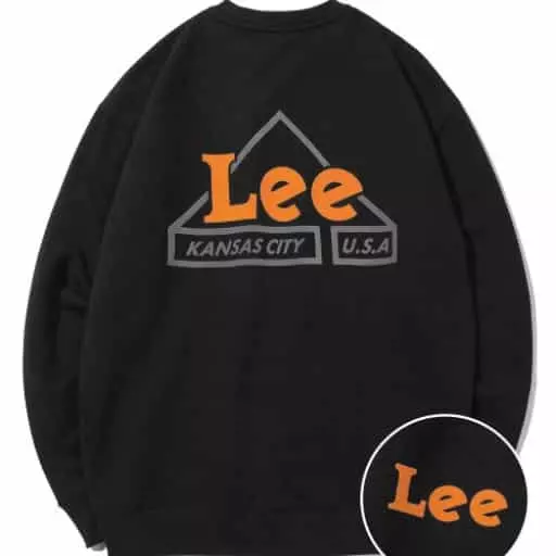 컬러 하우스 로고 맨투맨 블랙