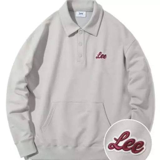 유니온 로고 카라 맨투맨 베이지