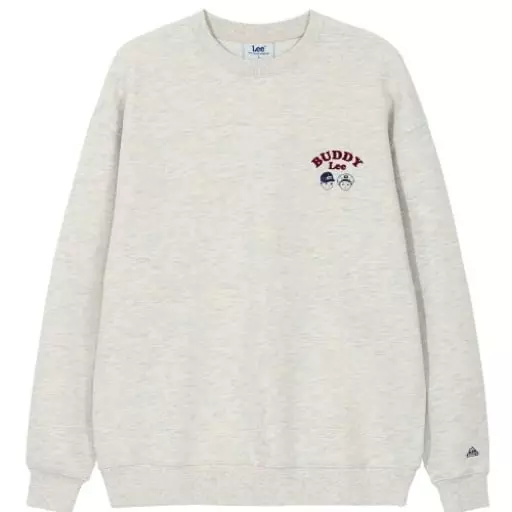 스몰 버디리자수 루즈핏 맨투맨 오트밀