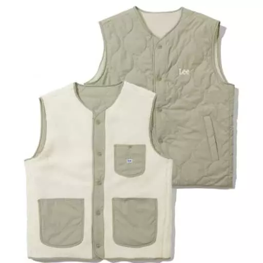 트위치 로고 리버시블 보아 플리스 베스트 베이지