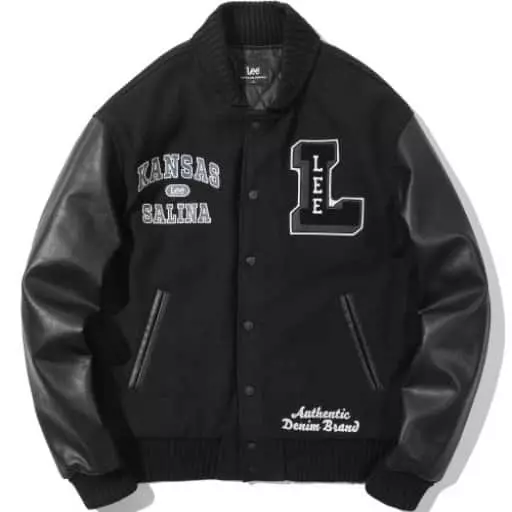 와펜 바시티 자켓 블랙