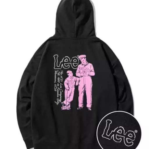 빈티지 워커 그래픽 후디 블랙