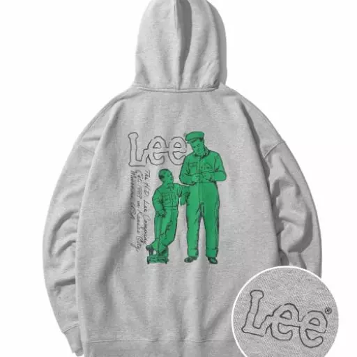 빈티지 워커 그래픽 후디 그레이