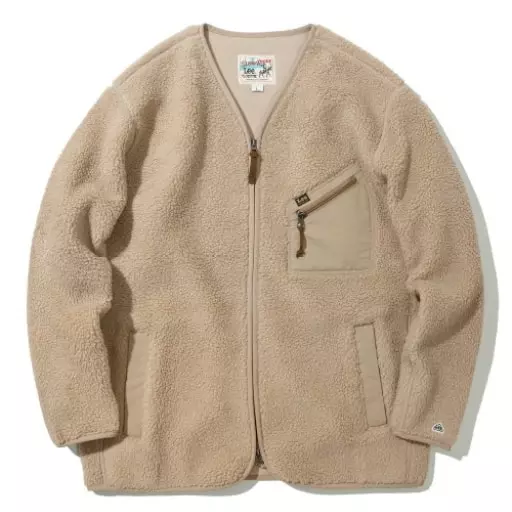 보아 노카라 집업 자켓 베이지