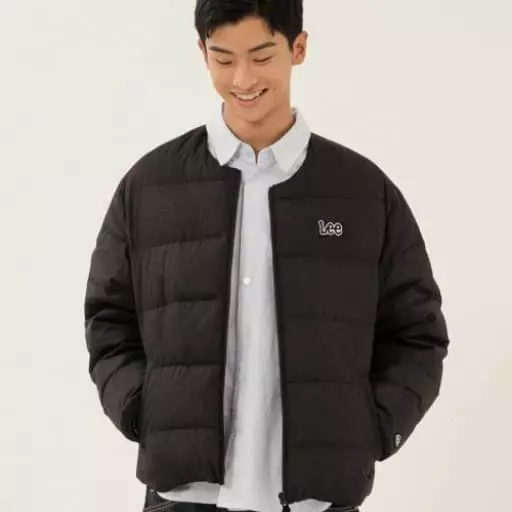 트위치로고 노카라 경량 다운자켓 블랙