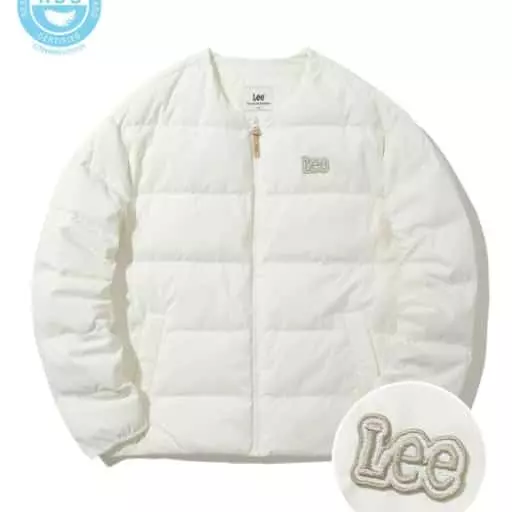 트위치로고 노카라 경량 다운자켓 아이보리