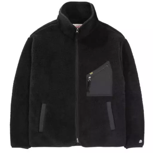 보아 플리스 하이넥 집업 자켓 블랙