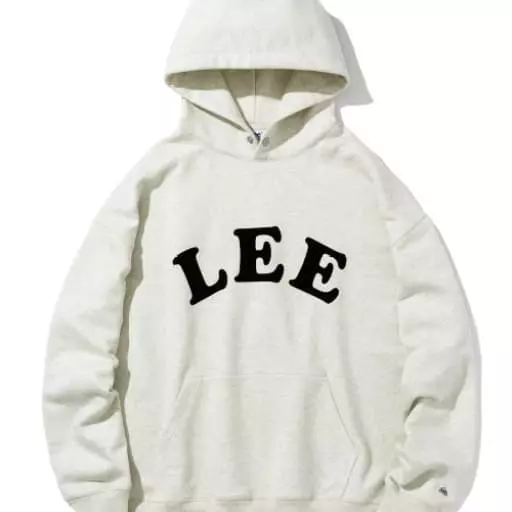 빈티지로고 후로피 스냅 오버핏 후드티셔츠 오트밀