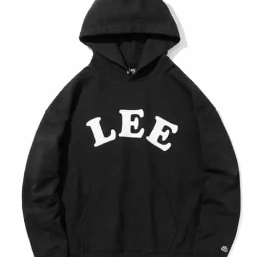 빈티지로고 후로피 스냅 오버핏 후드티셔츠 블랙