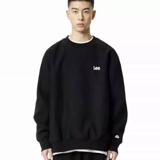 리버스위브 기모 스몰 트위치 로고 맨투맨 블랙