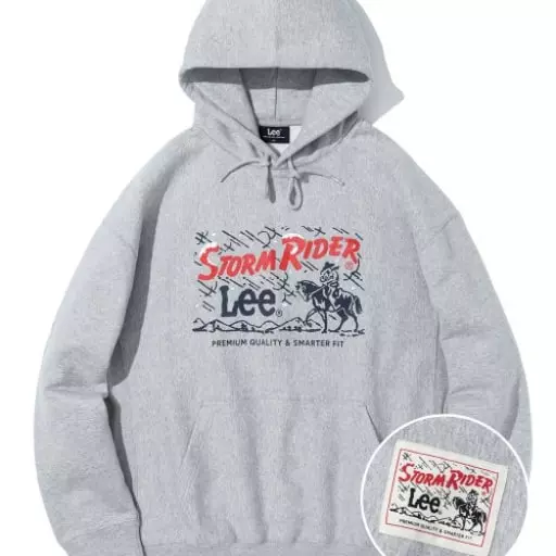 스톰라이더 리버스위브 기모 후디 그레이