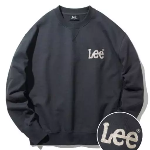 체인 자수 로고 맨투맨 차콜