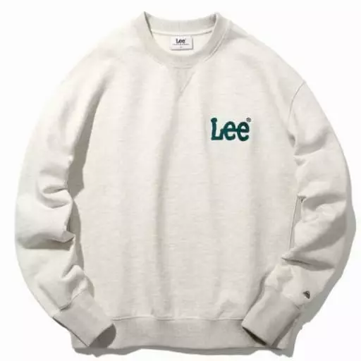 자수 로고 빈티지핏 맨투맨 오트밀