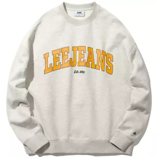 아치 타이포 오버핏 맨투맨 오트밀