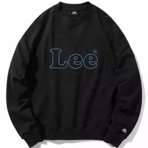 자수 빈티지 로고 맨투맨 블랙