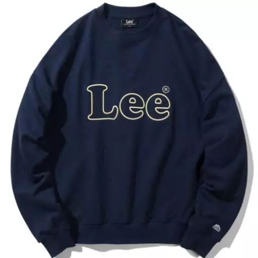 자수 빈티지 로고 맨투맨 네이비