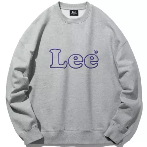 자수 빈티지 로고 맨투맨 그레이