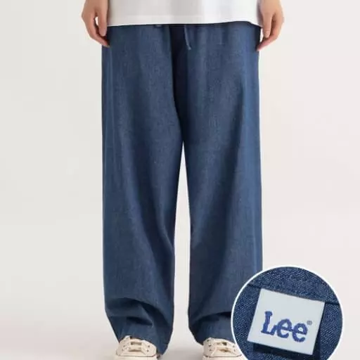 코튼 와이드 밴딩 팬츠 인디고 미디움