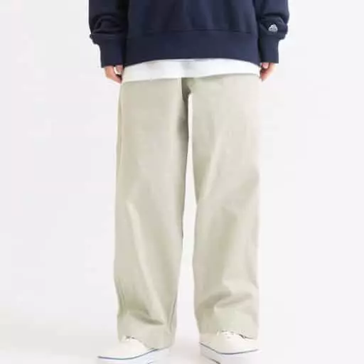 코튼 와이드 밴딩 팬츠 아이보리