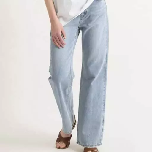 여성 와이드핏 L톤 데님 팬츠 인디고 라이트