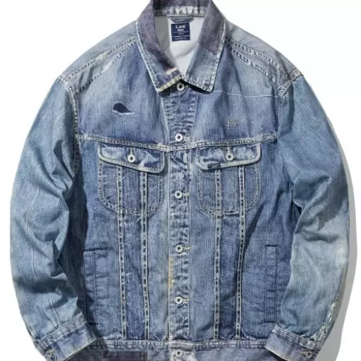 남성 디지털 프린팅 데님 자켓 인디고 라이트