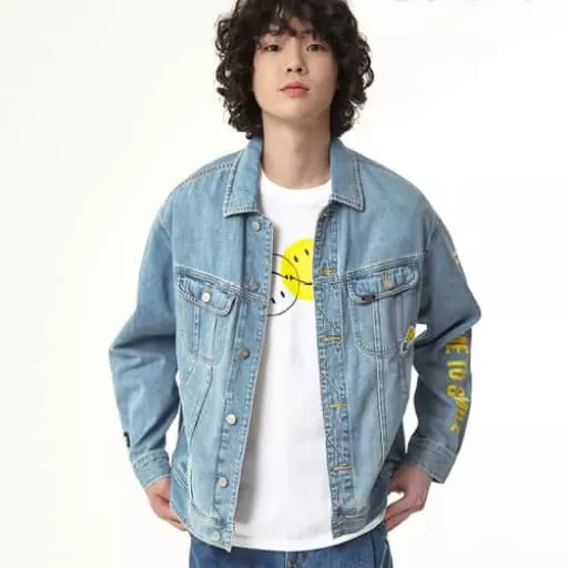 [Lee® x SMILEY®] 스마일리 남성 데님 자켓 인디고 라이트