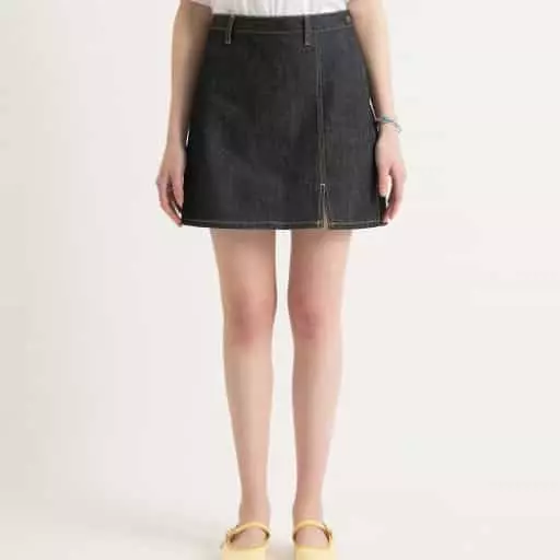 RAW 데님 미니 스커트 인디고 로우