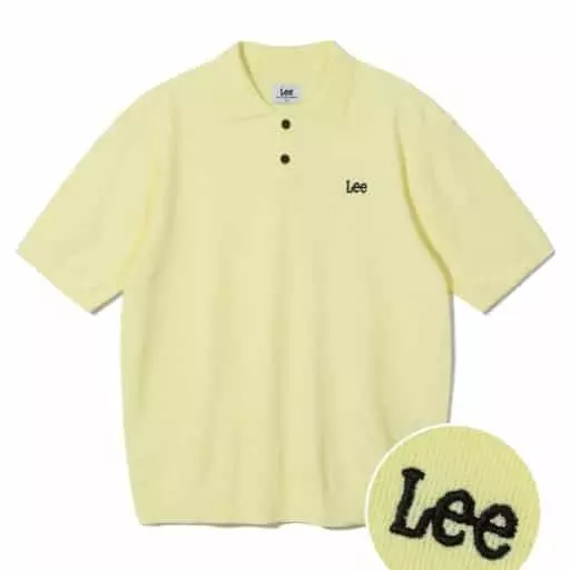 트위치로고 루즈핏 반팔 카라 니트 옐로우